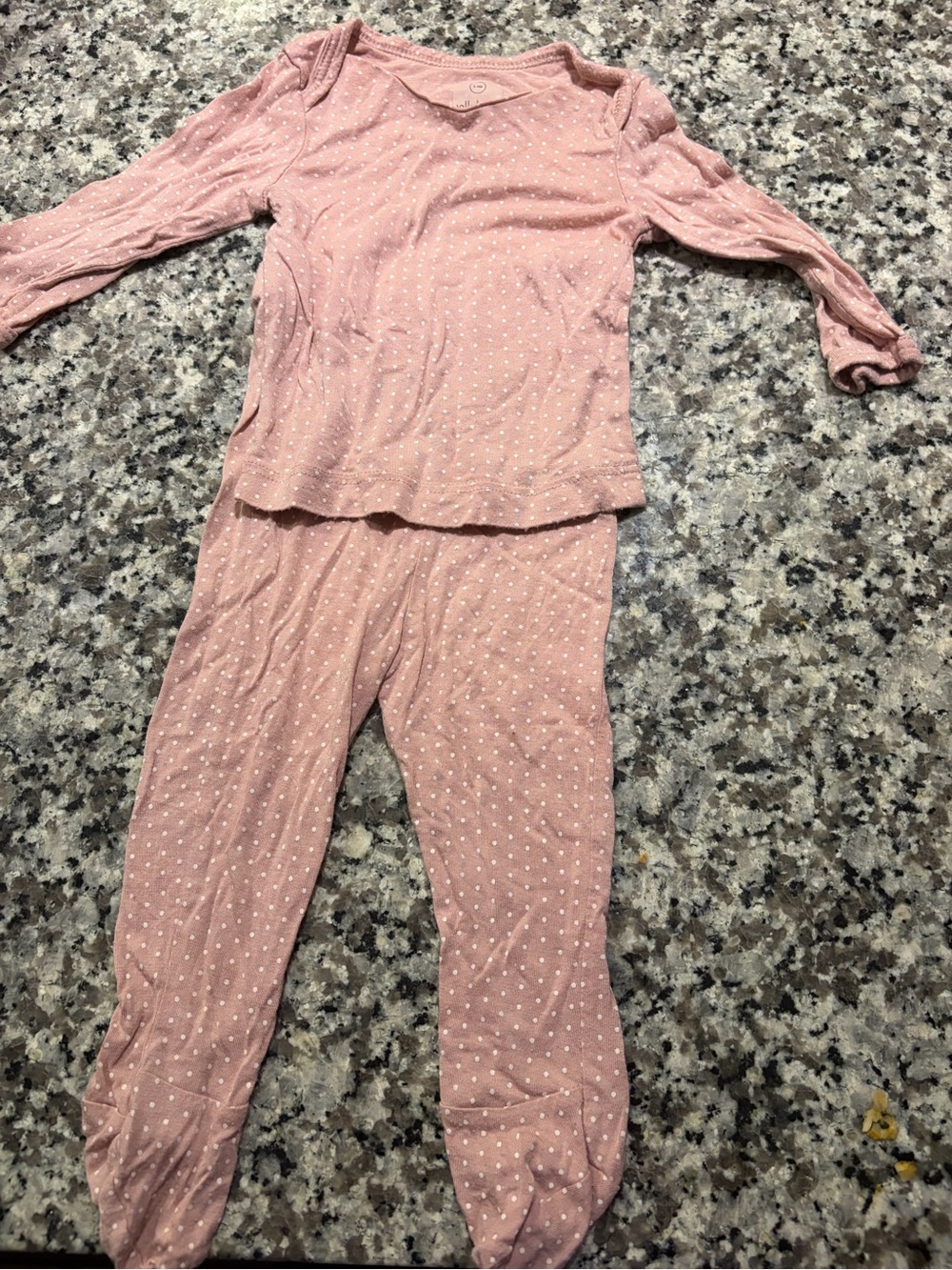 Solly Baby Bamboo Dusty Pink Polka Dot Long-Sleeve Pajama Set